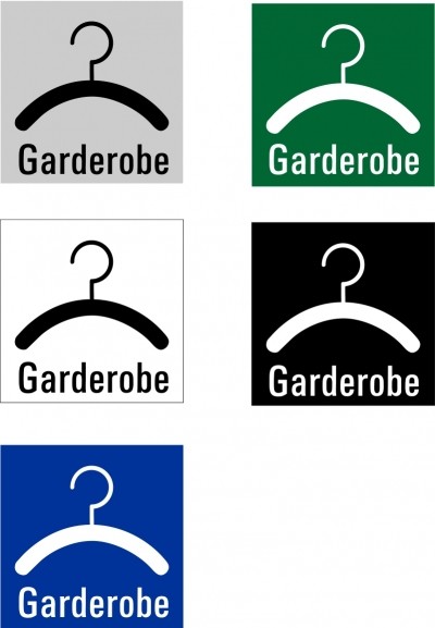 Hinweisschild "Garderobe" Quadrat