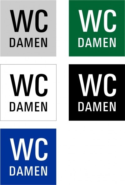 Hinweisschild "WC Damen" Quadrat