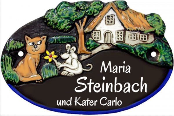 Türschild Landhaus Stil Katze