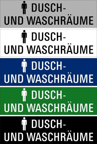 Hinweisschild "Dusch und Waschräume Herren"