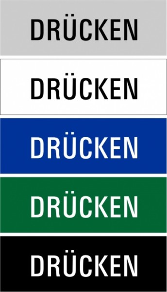 Hinweisschild "Drücken"