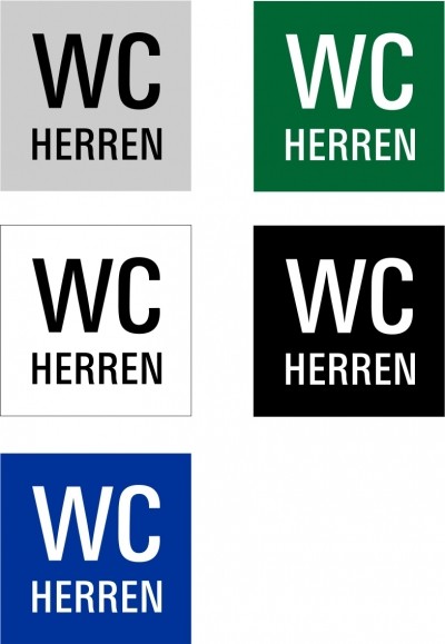 Hinweisschild "WC Herren" Quadrat