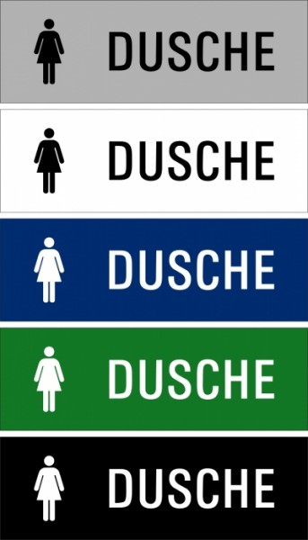 Hinweisschild "Dusche Damen