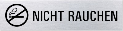 Hinweisschild Edelstahl "Nicht rauchen"