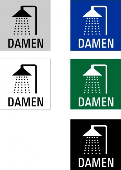 Hinweisschild "Dusche Damen" Quadrat