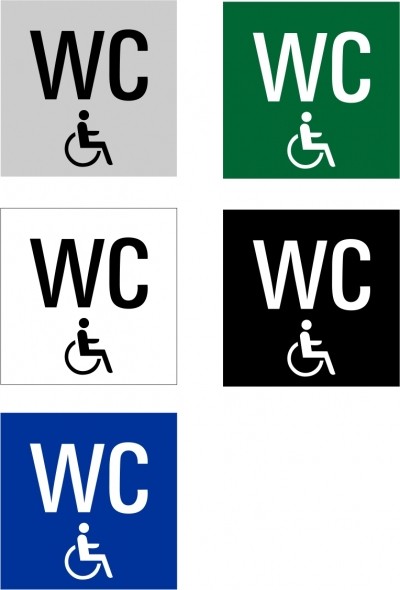 Hinweisschild "Behinderten WC" Quadrat