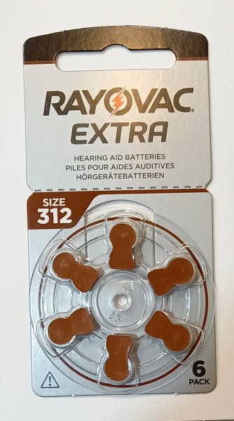 Hörgerätebatterien 312 Rayovac Extra braun