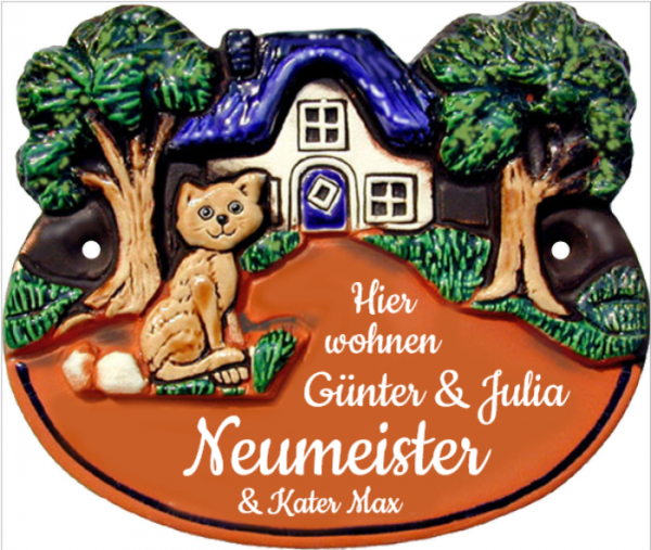 Türschild Landhaus Stil Katze