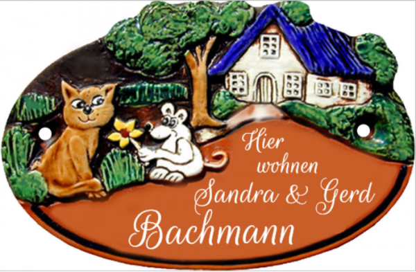 Türschild Landhaus Stil Katze